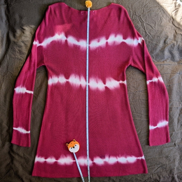 Macaron Red & White Dyed Sweater Dress - Picture 6 of 7